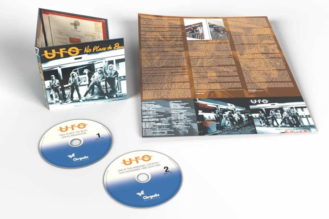 UFO No Place To Run (2025 Remaster – Deluxe Edition) is released on double CD and 3LP on 15 August 2025 on Chrysalis Records.