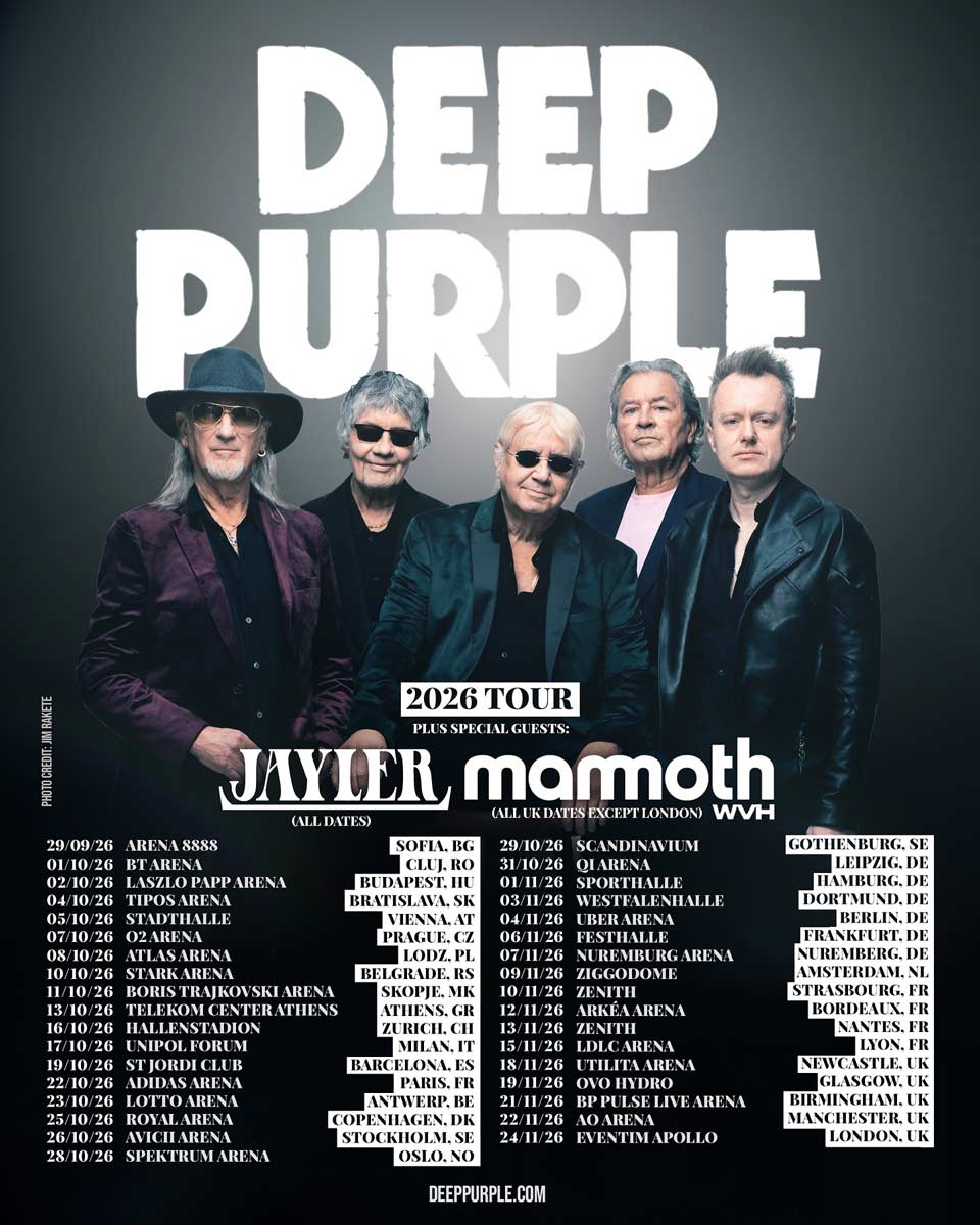 Deep Purple 2026 Tour Poster | MetalTalk - Heavy Metal News Reviews and Interviews Deep Purple 2026 Tour Poster
