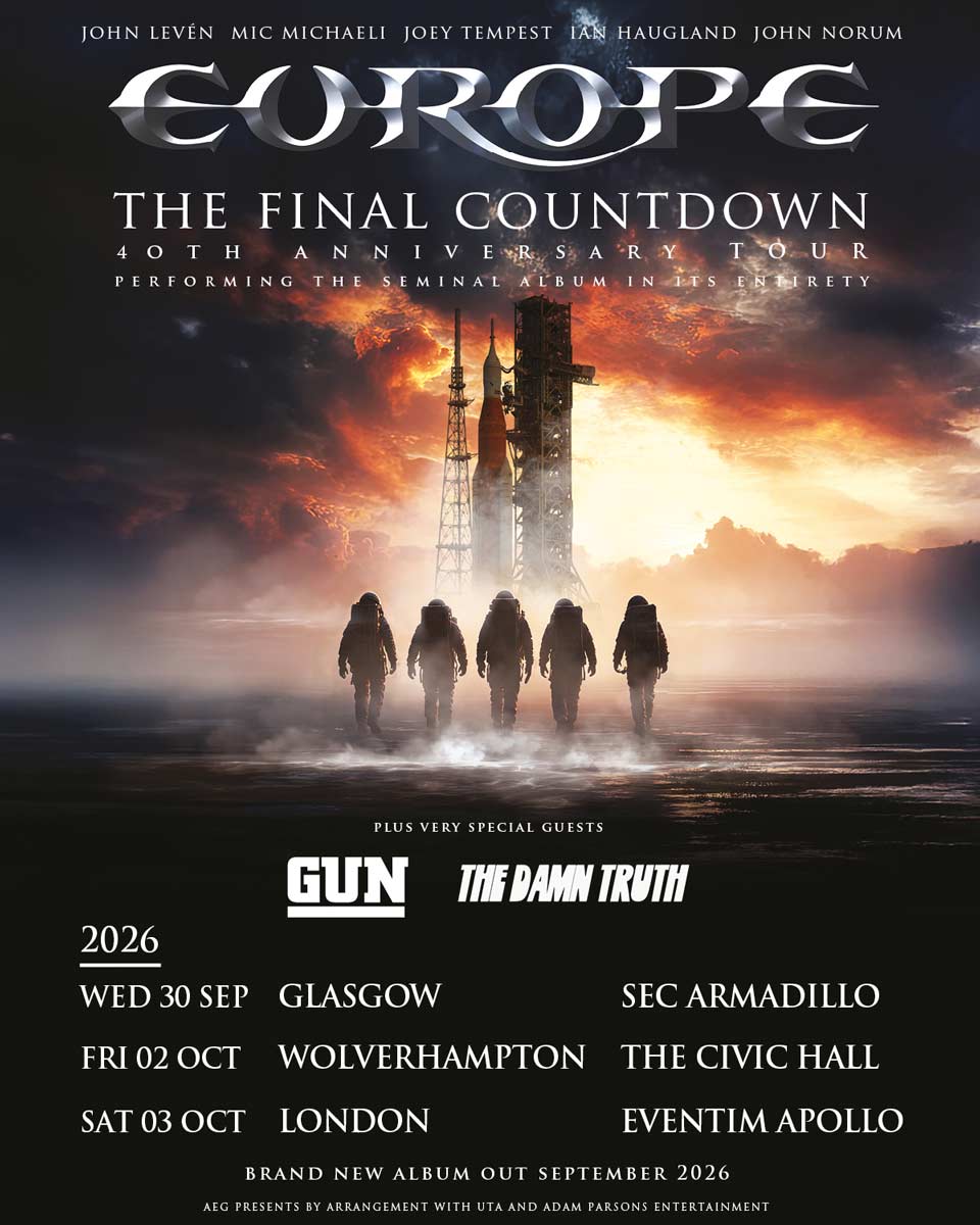 Europe - The Final Countdown 40th Anniversary Tour 2026 Poster