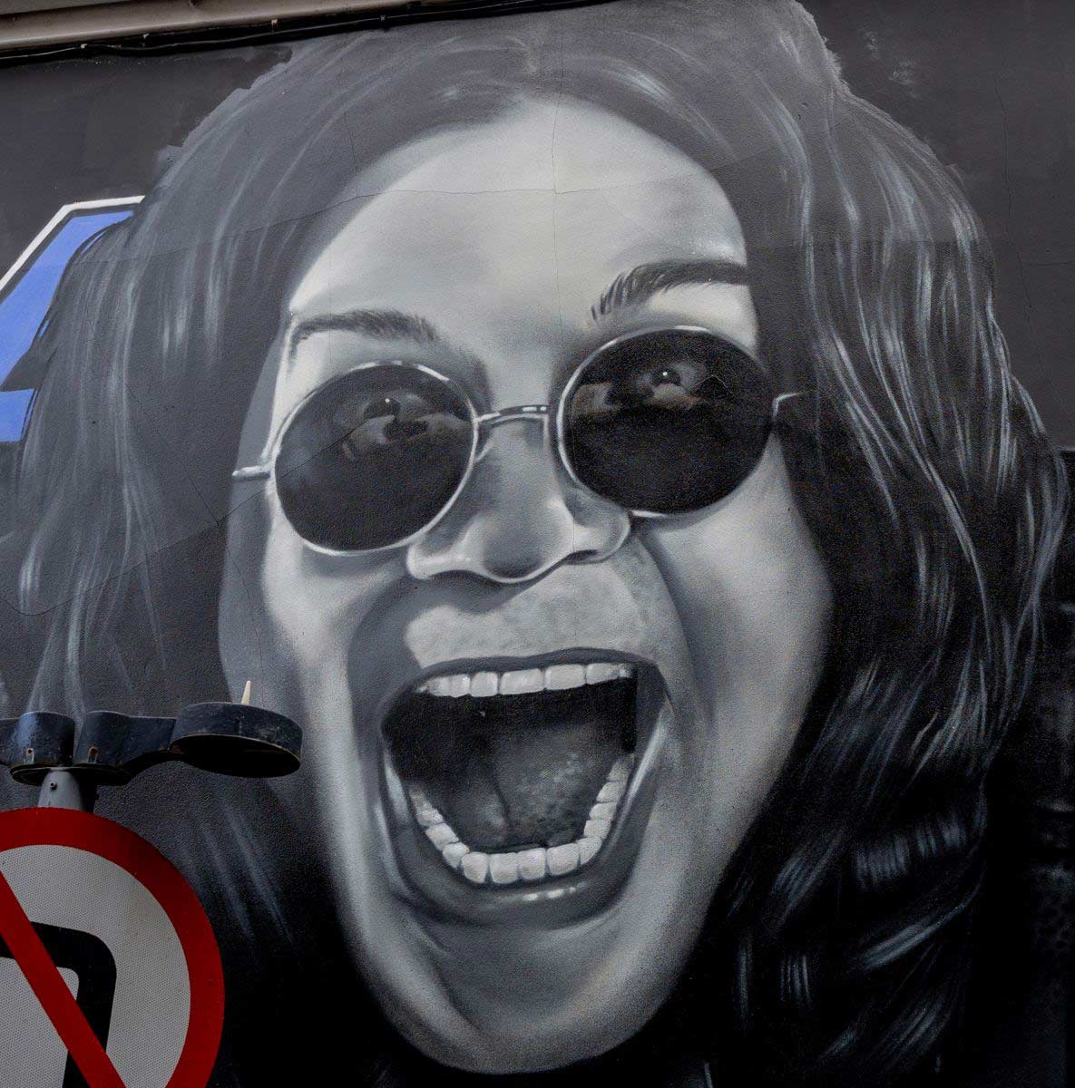 Ozzy Osbourne Mural - Kennys Vinyl Vault 21 Church Street Abertillery a mere stones throw from the Steelhouse mountain top Photo Paul HutchingsMetalTalk | MetalTalk - Heavy Metal News Reviews and Interviews Ozzy Osbourne Mural - Kenny's Vinyl Vault, 21 Church Street, Abertillery, a mere stone's throw from the Steelhouse mountain top. Photo: Paul Hutchings/MetalTalk