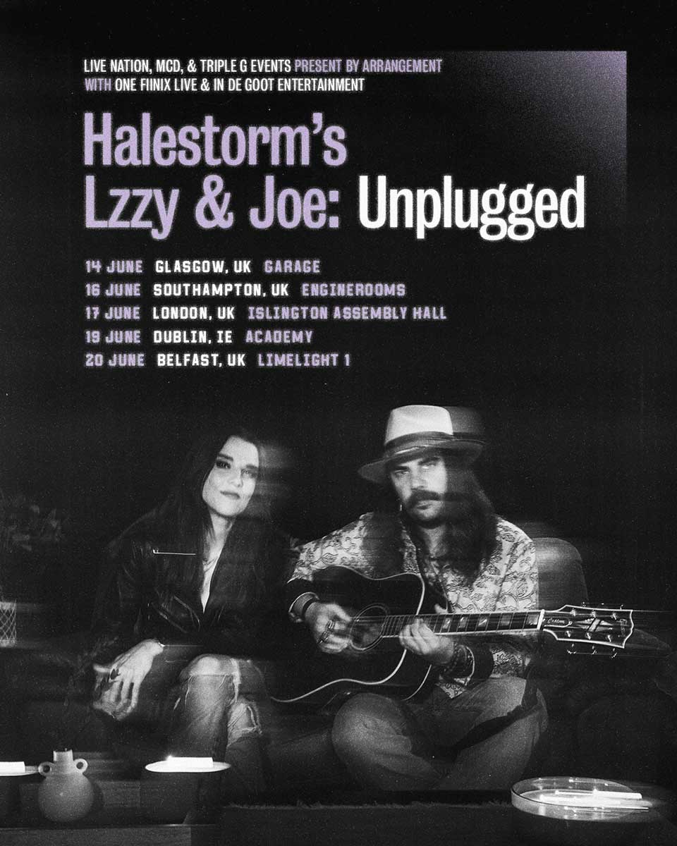 Halestorm - Lizzy And Joe Unplugged Tour Poster | MetalTalk - Heavy Metal News Reviews and Interviews Halestorm - Lizzy And Joe Unplugged Tour Poster
