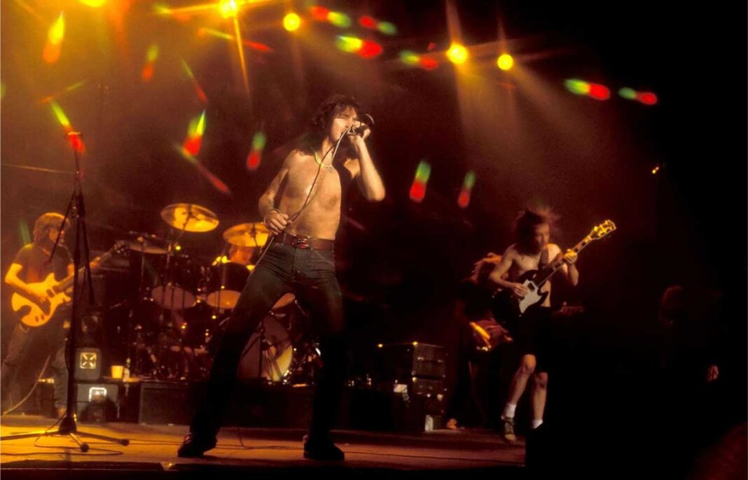 Bon Scott with AC/DC. Photo: George Chin (1979)