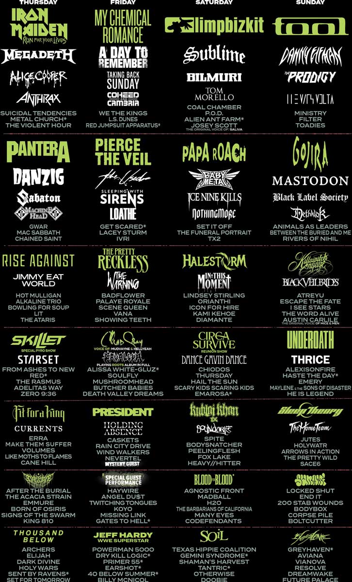 Louder-Than-Life-Festival-2026 Louder Than Life returns to Louisville, Kentucky on 17-20 September 2026 with nearly 200 bands across seven stages.