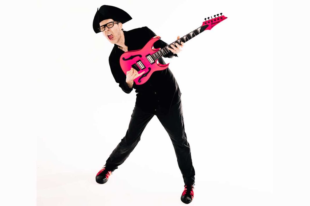 Paul-Gilbert-to-release-WROC---Photo-Sam-Gehrke Paul Gilbert, during the making of WROC, his bold new album inspired by George Washington's Rules of Civility.