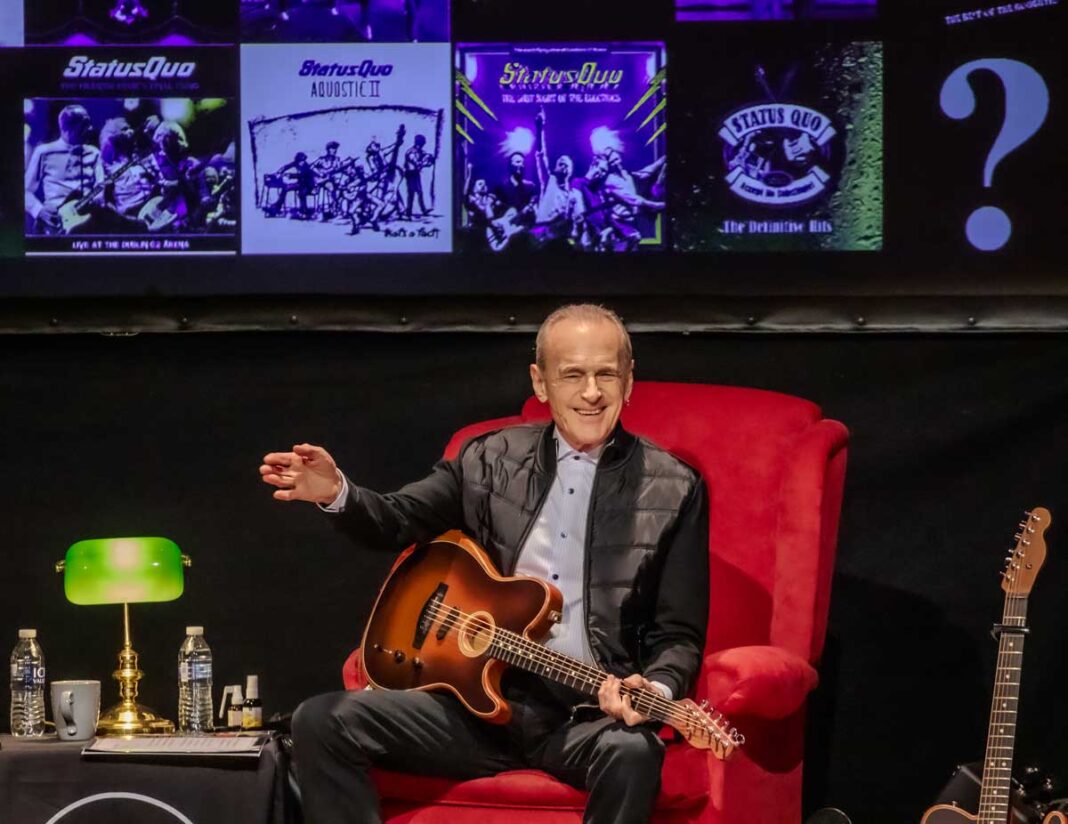 Francis Rossi performs at The Ambassador Theatre, Dublin, delivering acoustic Status Quo classics with storytelling, dry wit and trademark humour