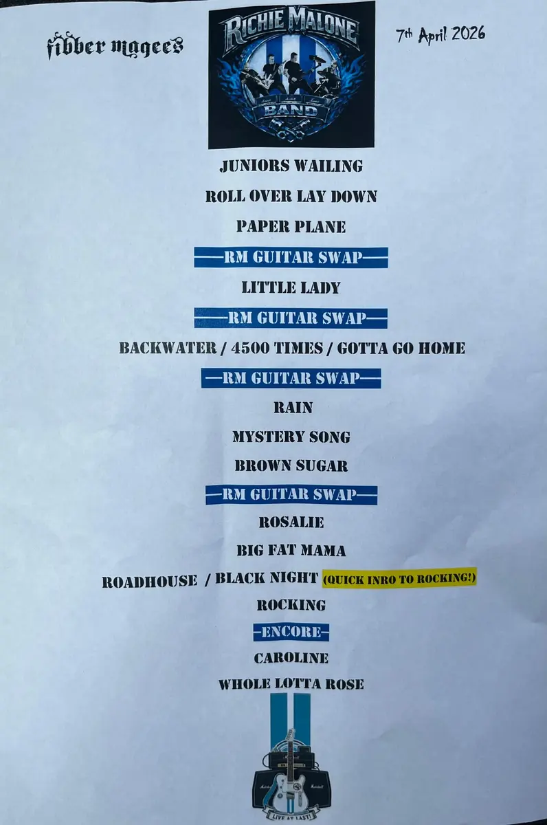 The Richie Malone Band - Fibber Magees Dublin - 7 April 2026 Photo Alice Kiely | MetalTalk - Heavy Metal News Reviews and Interviews The Richie Malone Band - Fibber Magees, Dublin - 7 April 2026. Photo: Alice Kiely